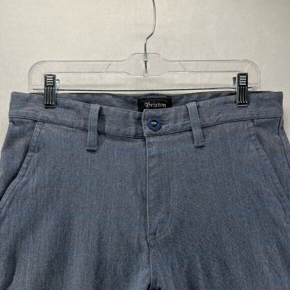 Brixton Shorts Mens Size 32 Toil II Chino Flat Front Walking Stretch Cotton Blue - Picture 3 of 11
